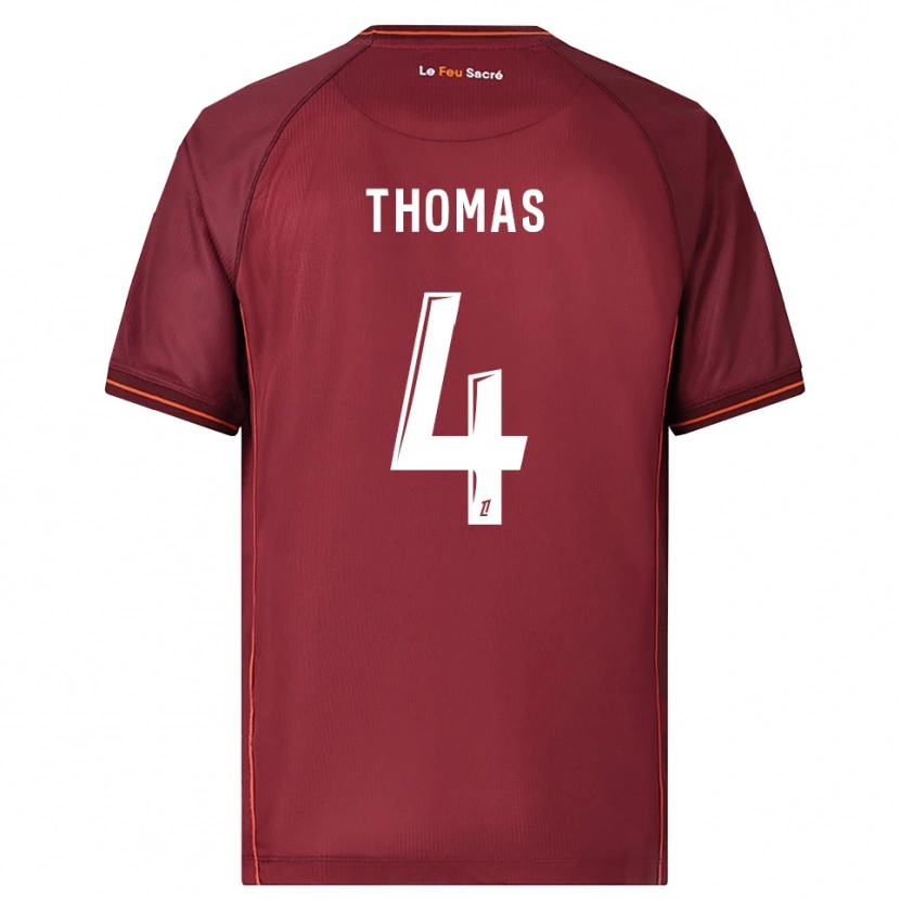 Danxen Børn Gabriel Thomas #4 Bordeaux Hvid Hjemmebane Spillertrøjer 2025/26 Trøje T-Shirt