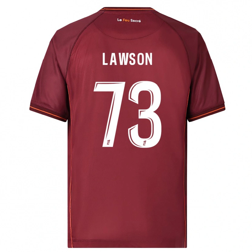 Danxen Børn Yannis Lawson #73 Bordeaux Hvid Hjemmebane Spillertrøjer 2025/26 Trøje T-Shirt