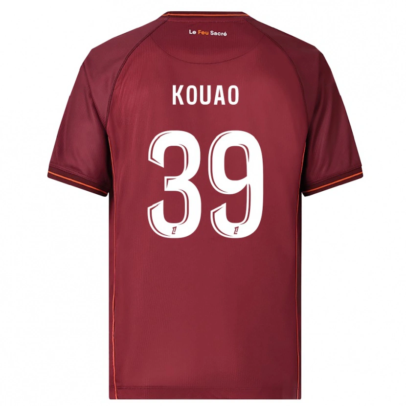 Danxen Børn Koffi Kouao #39 Bordeaux Hvid Hjemmebane Spillertrøjer 2025/26 Trøje T-Shirt