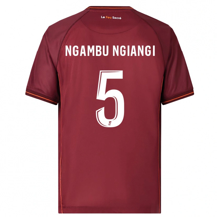Danxen Børn Esther Ngambu Ngiangi #5 Bordeaux Hvid Hjemmebane Spillertrøjer 2025/26 Trøje T-Shirt