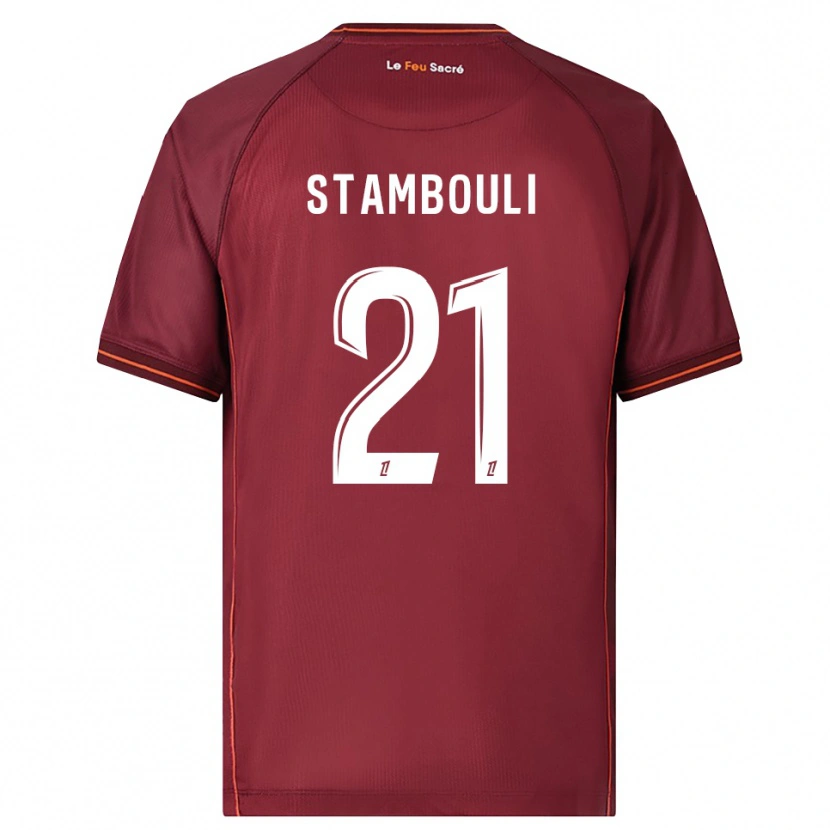 Danxen Børn Benjamin Stambouli #21 Bordeaux Hvid Hjemmebane Spillertrøjer 2025/26 Trøje T-Shirt