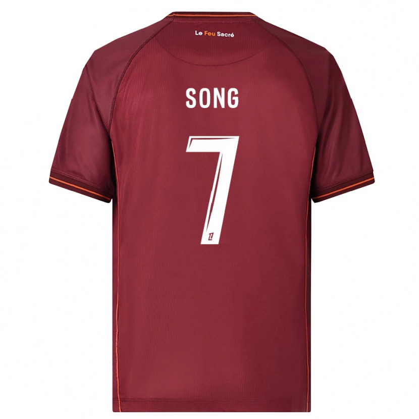 Danxen Børn Bryan Song #7 Bordeaux Hvid Hjemmebane Spillertrøjer 2025/26 Trøje T-Shirt