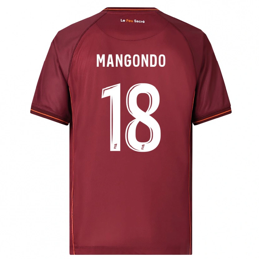 Danxen Børn Joseph Mangondo #18 Bordeaux Hvid Hjemmebane Spillertrøjer 2025/26 Trøje T-Shirt
