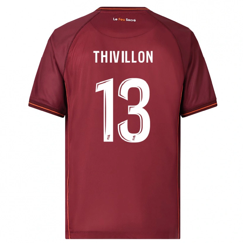 Danxen Børn Lina Thivillon #13 Bordeaux Hvid Hjemmebane Spillertrøjer 2025/26 Trøje T-Shirt