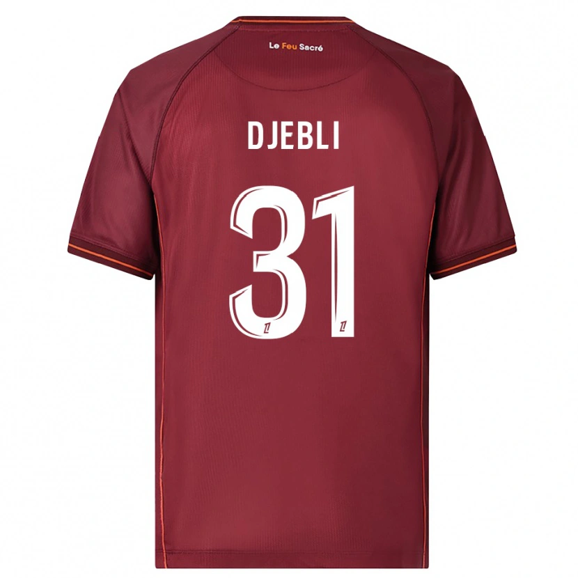Danxen Børn Assia Djebli #31 Bordeaux Hvid Hjemmebane Spillertrøjer 2025/26 Trøje T-Shirt