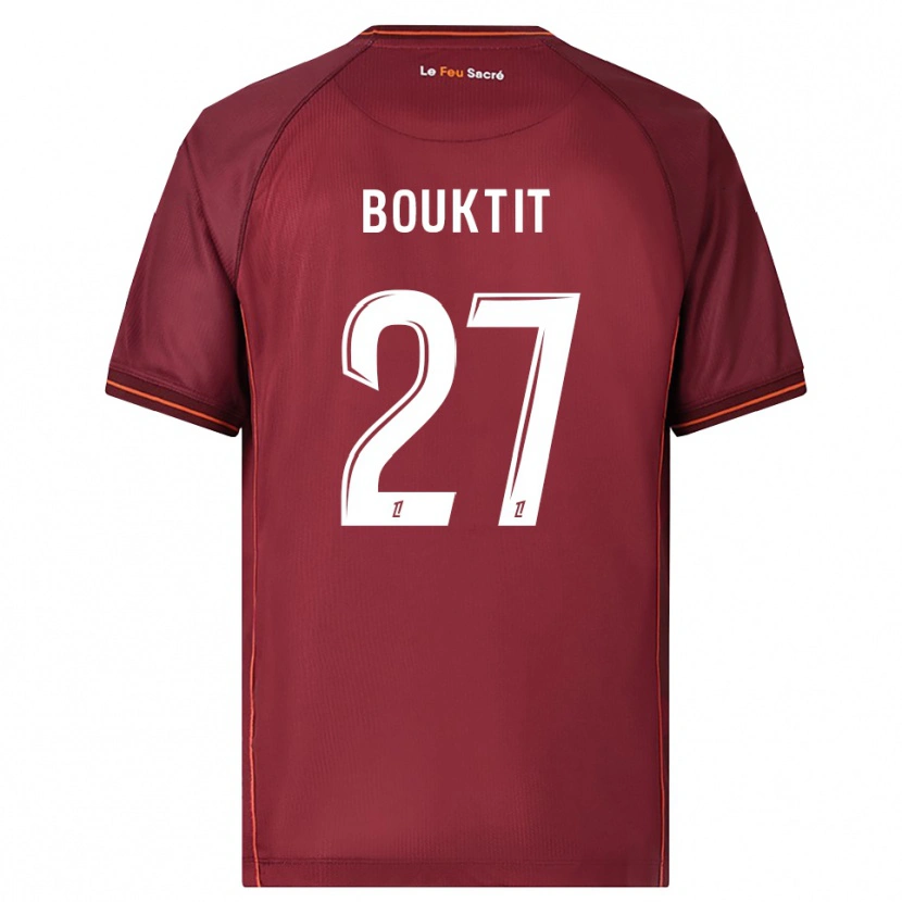 Danxen Børn Assia Bouktit #27 Bordeaux Hvid Hjemmebane Spillertrøjer 2025/26 Trøje T-Shirt