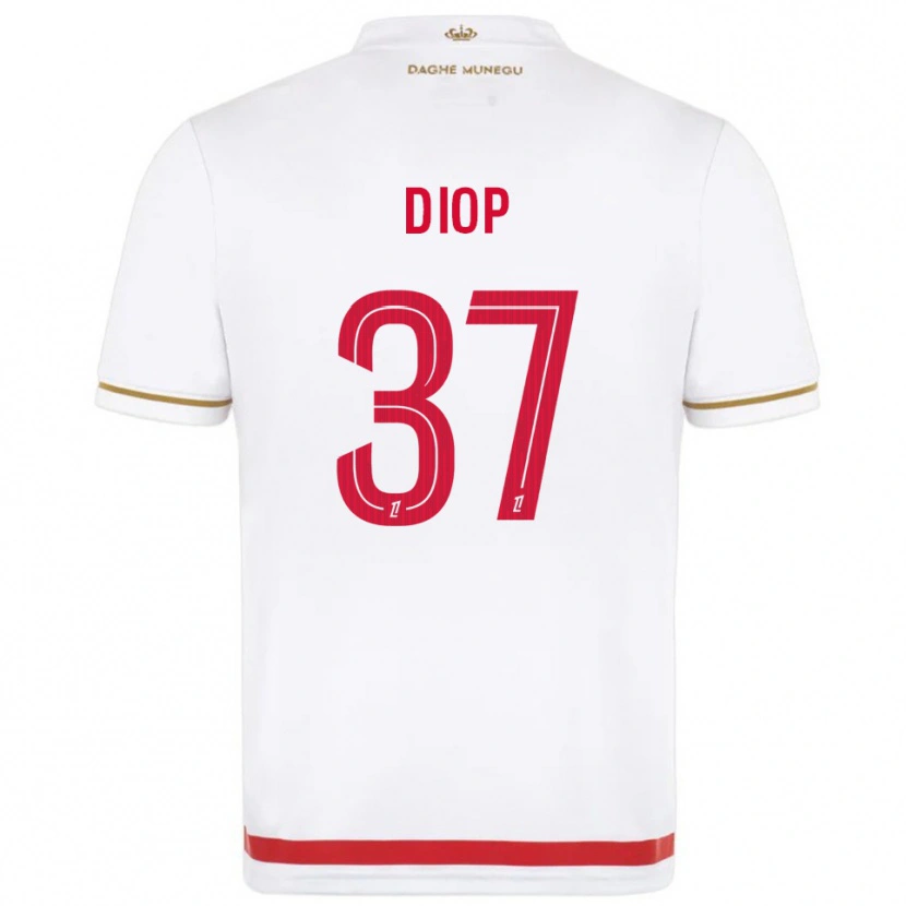 Danxen Børn Edan Diop #37 Rød Hvid Hjemmebane Spillertrøjer 2025/26 Trøje T-Shirt