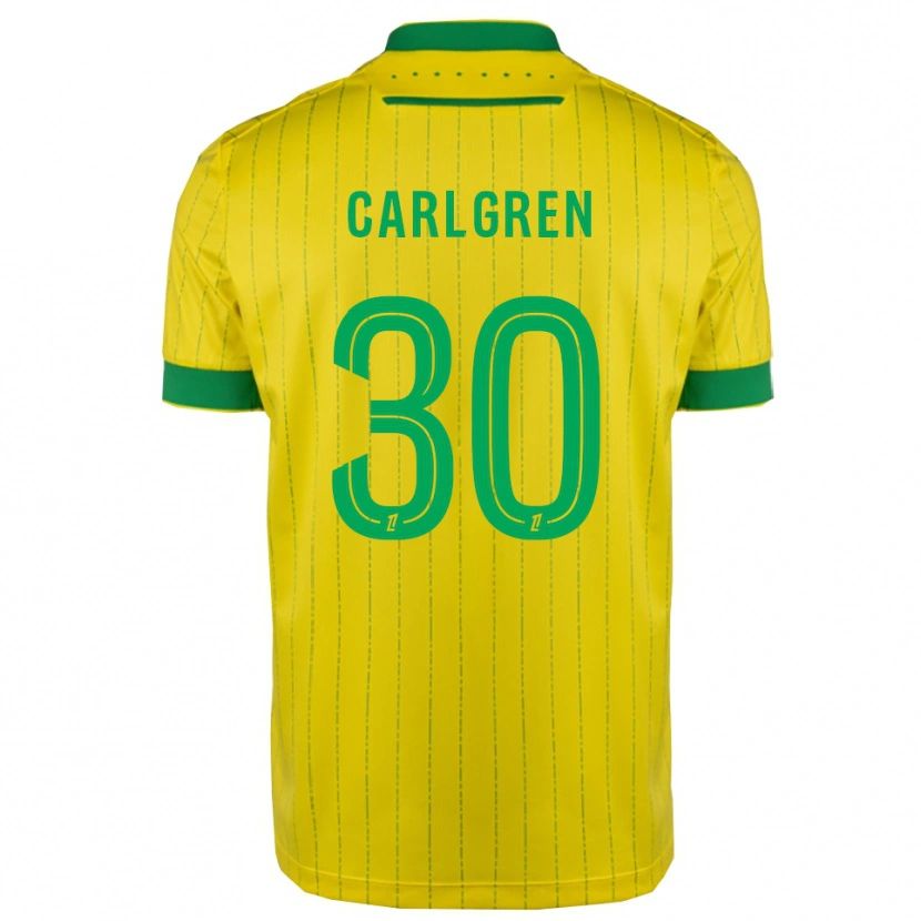 Danxen Børn Patrik Carlgren #30 Gul Grøn Hjemmebane Spillertrøjer 2025/26 Trøje T-Shirt