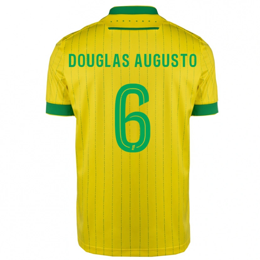 Danxen Børn Douglas Augusto #6 Gul Grøn Hjemmebane Spillertrøjer 2025/26 Trøje T-Shirt