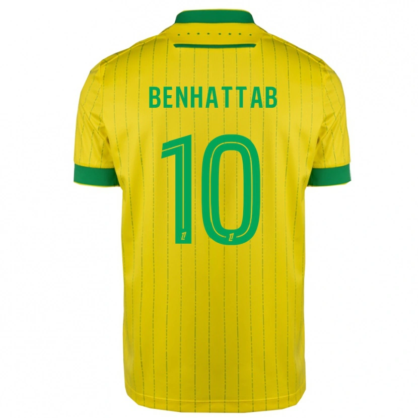 Danxen Børn Yassine Benhattab #10 Gul Grøn Hjemmebane Spillertrøjer 2025/26 Trøje T-Shirt