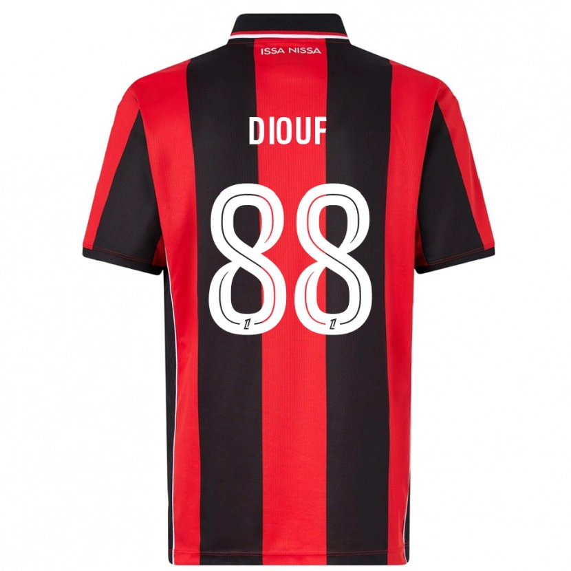 Danxen Børn Yehvann Diouf #88 Rød Sort Hjemmebane Spillertrøjer 2025/26 Trøje T-Shirt