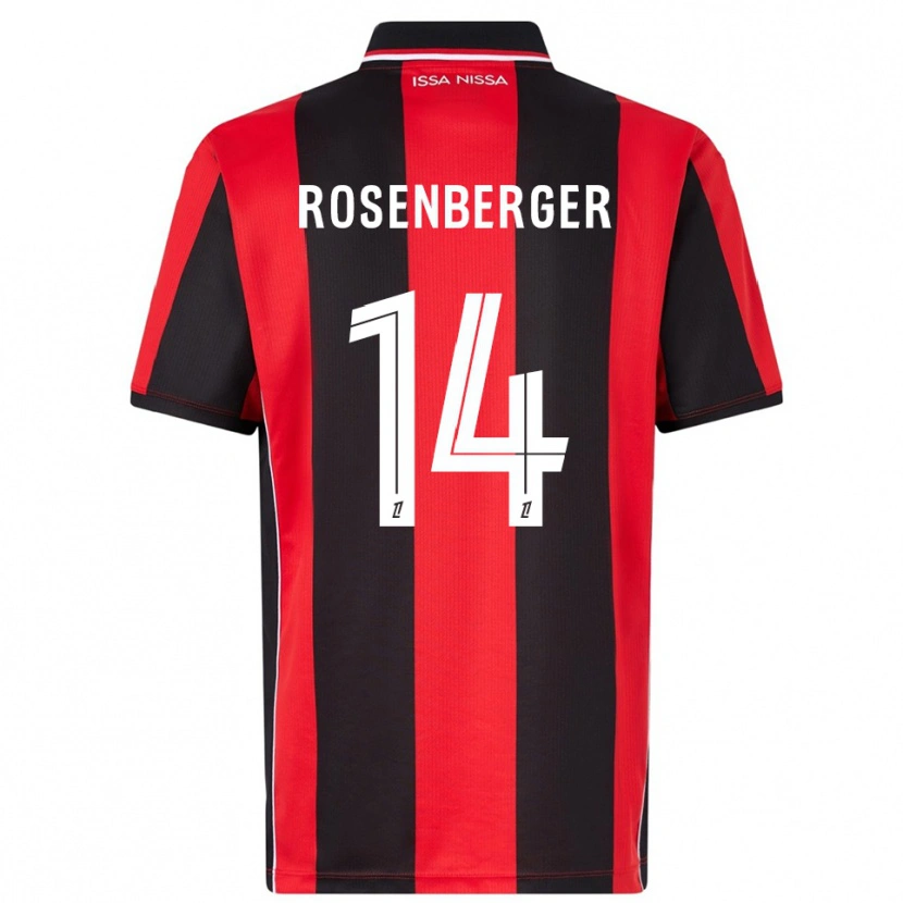 Danxen Børn Léa Rosenberger #14 Rød Sort Hjemmebane Spillertrøjer 2025/26 Trøje T-Shirt