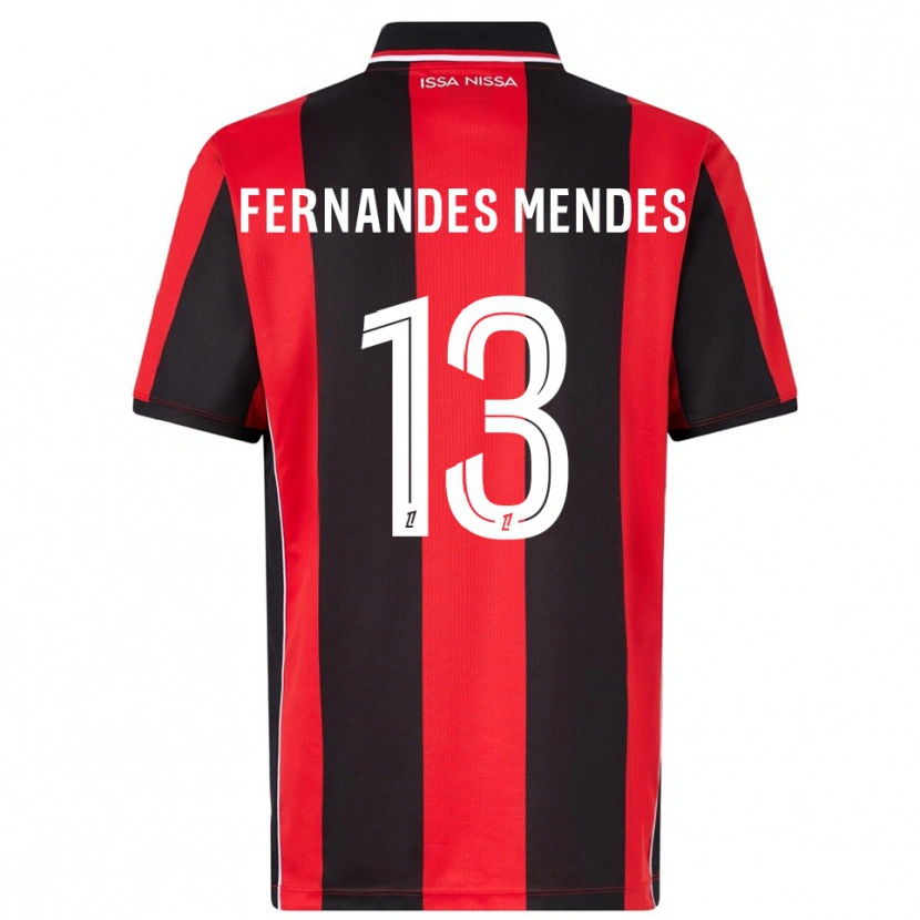 Danxen Børn Mathis Fernandes Mendes #13 Rød Sort Hjemmebane Spillertrøjer 2025/26 Trøje T-Shirt