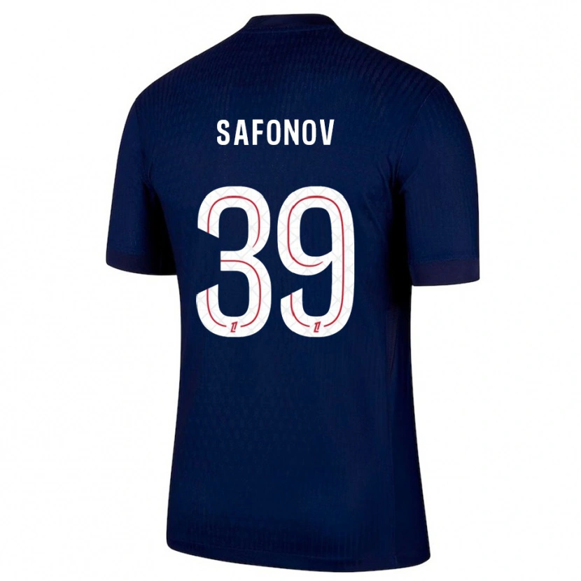 Danxen Børn Matvey Safonov #39 Navy Rød Hjemmebane Spillertrøjer 2025/26 Trøje T-Shirt