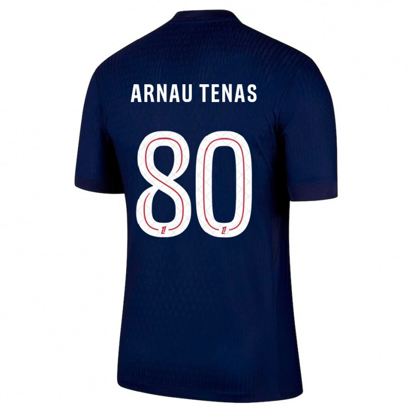 Danxen Børn Arnau Tenas #80 Navy Rød Hjemmebane Spillertrøjer 2025/26 Trøje T-Shirt