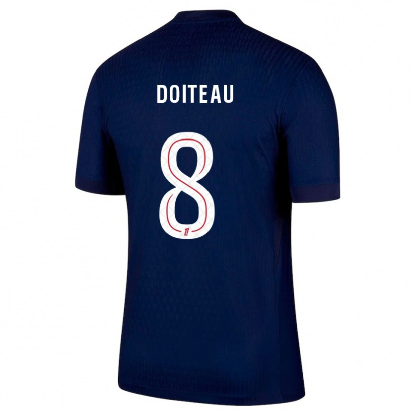 Danxen Børn Benoit Doiteau #8 Navy Rød Hjemmebane Spillertrøjer 2025/26 Trøje T-Shirt