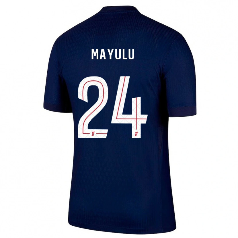 Danxen Børn Senny Mayulu #24 Navy Rød Hjemmebane Spillertrøjer 2025/26 Trøje T-Shirt