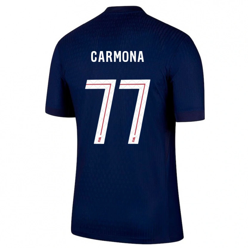 Danxen Børn Olga Carmona #77 Navy Rød Hjemmebane Spillertrøjer 2025/26 Trøje T-Shirt