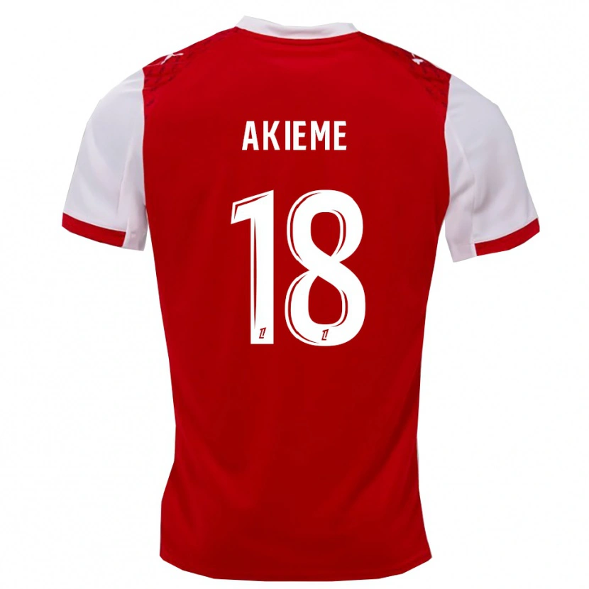 Danxen Børn Sergio Akieme #18 Rød Hvid Hjemmebane Spillertrøjer 2025/26 Trøje T-Shirt