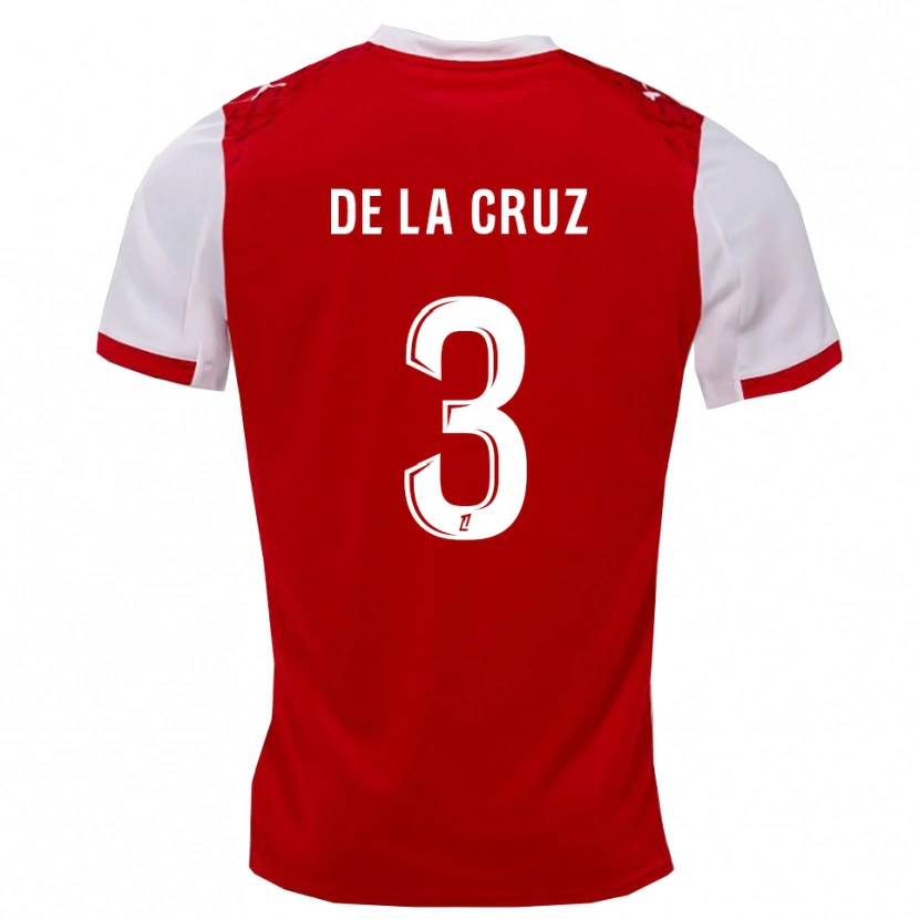 Danxen Børn Maiky De La Cruz #3 Rød Hvid Hjemmebane Spillertrøjer 2025/26 Trøje T-Shirt