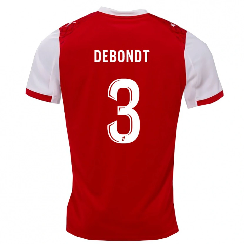 Danxen Børn Maël Debondt #3 Rød Hvid Hjemmebane Spillertrøjer 2025/26 Trøje T-Shirt