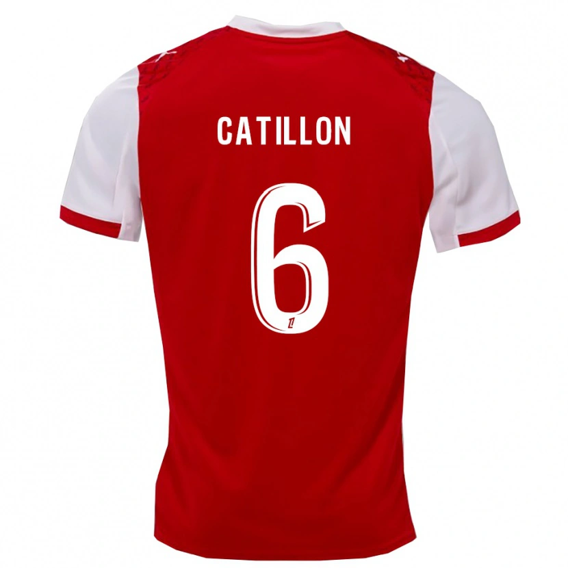Danxen Børn Eithan Catillon #6 Rød Hvid Hjemmebane Spillertrøjer 2025/26 Trøje T-Shirt