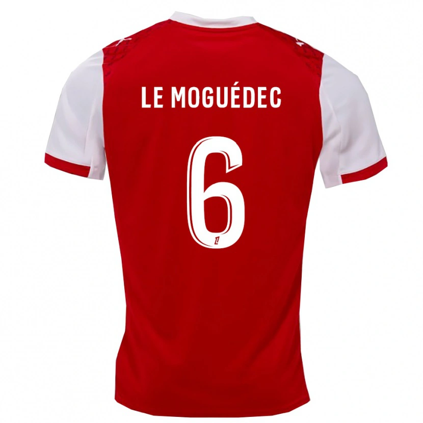 Danxen Børn Anaële Le Moguédec #6 Rød Hvid Hjemmebane Spillertrøjer 2025/26 Trøje T-Shirt