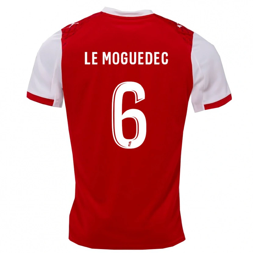 Danxen Børn Anaële Le Moguédec #6 Rød Hvid Hjemmebane Spillertrøjer 2025/26 Trøje T-Shirt