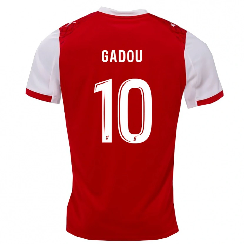 Danxen Børn Arone Gadou #10 Rød Hvid Hjemmebane Spillertrøjer 2025/26 Trøje T-Shirt