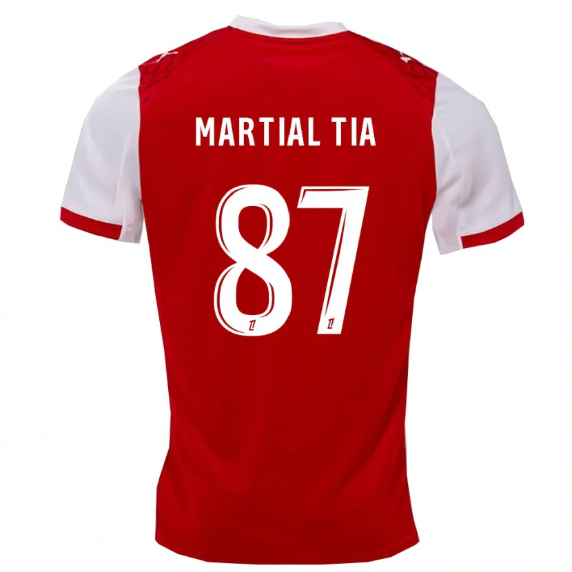 Danxen Børn Ange Martial Tia #87 Rød Hvid Hjemmebane Spillertrøjer 2025/26 Trøje T-Shirt