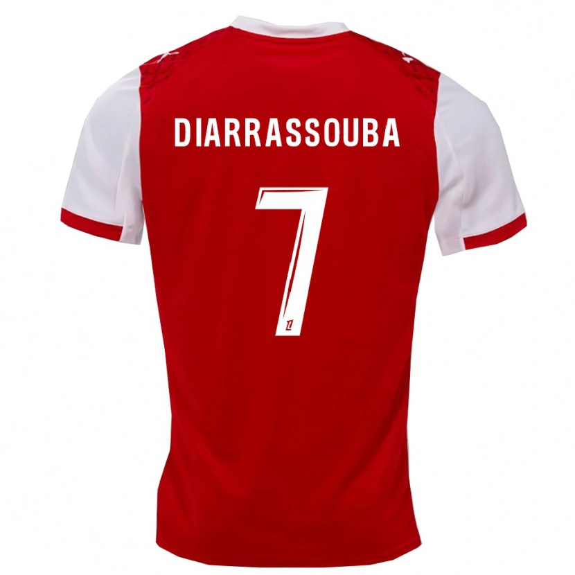 Danxen Børn Tidiane Diarrassouba #7 Rød Hvid Hjemmebane Spillertrøjer 2025/26 Trøje T-Shirt
