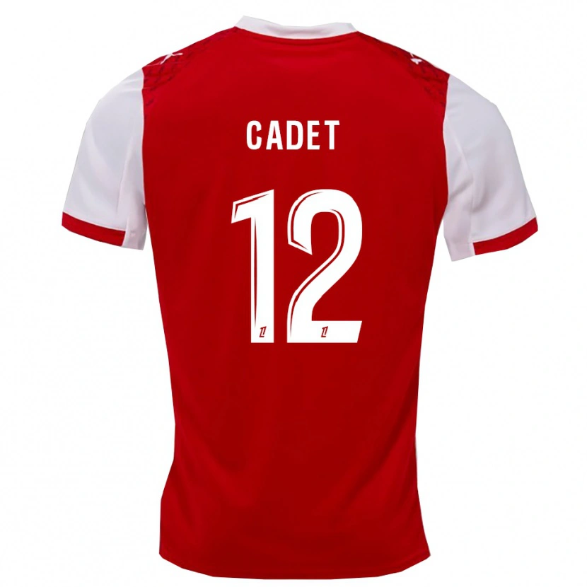 Danxen Børn Charlélie Cadet #12 Rød Hvid Hjemmebane Spillertrøjer 2025/26 Trøje T-Shirt