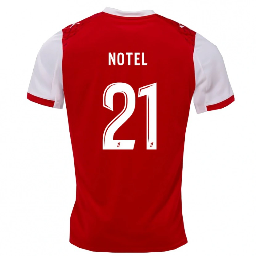 Danxen Børn Léa Notel #21 Rød Hvid Hjemmebane Spillertrøjer 2025/26 Trøje T-Shirt