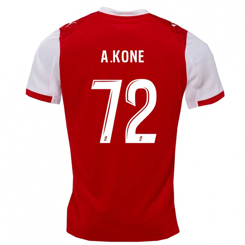 Danxen Børn Amadou Koné #72 Rød Hvid Hjemmebane Spillertrøjer 2025/26 Trøje T-Shirt