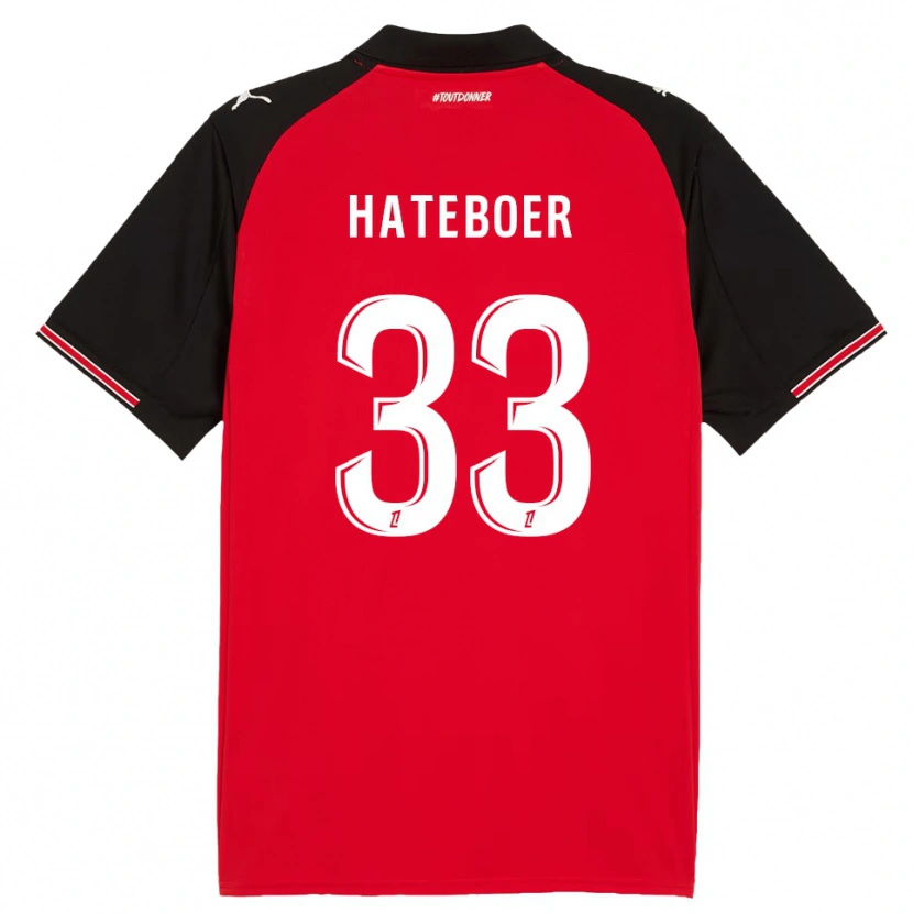 Danxen Børn Hans Hateboer #33 Rød Sort Hjemmebane Spillertrøjer 2025/26 Trøje T-Shirt