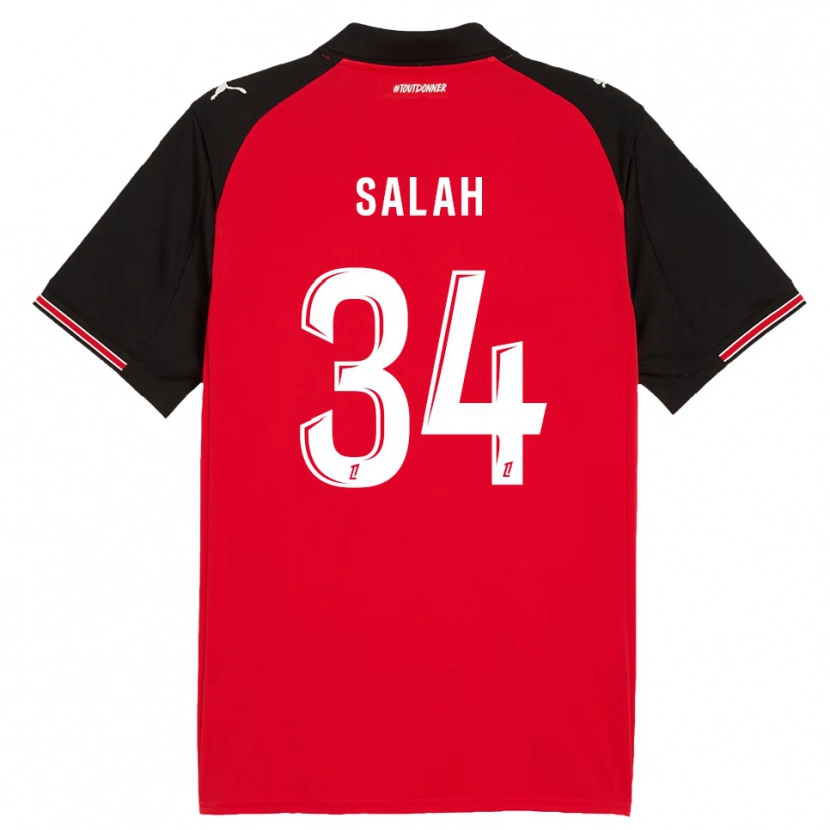 Danxen Børn Ibrahim Salah #34 Rød Sort Hjemmebane Spillertrøjer 2025/26 Trøje T-Shirt