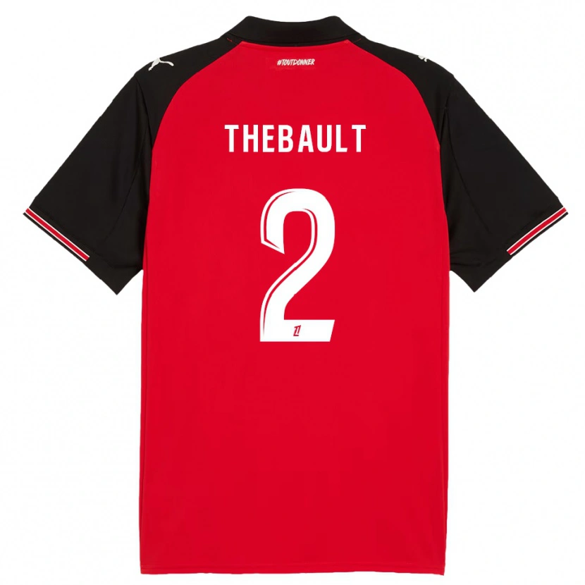 Danxen Børn Yaël Thébault #2 Rød Sort Hjemmebane Spillertrøjer 2025/26 Trøje T-Shirt