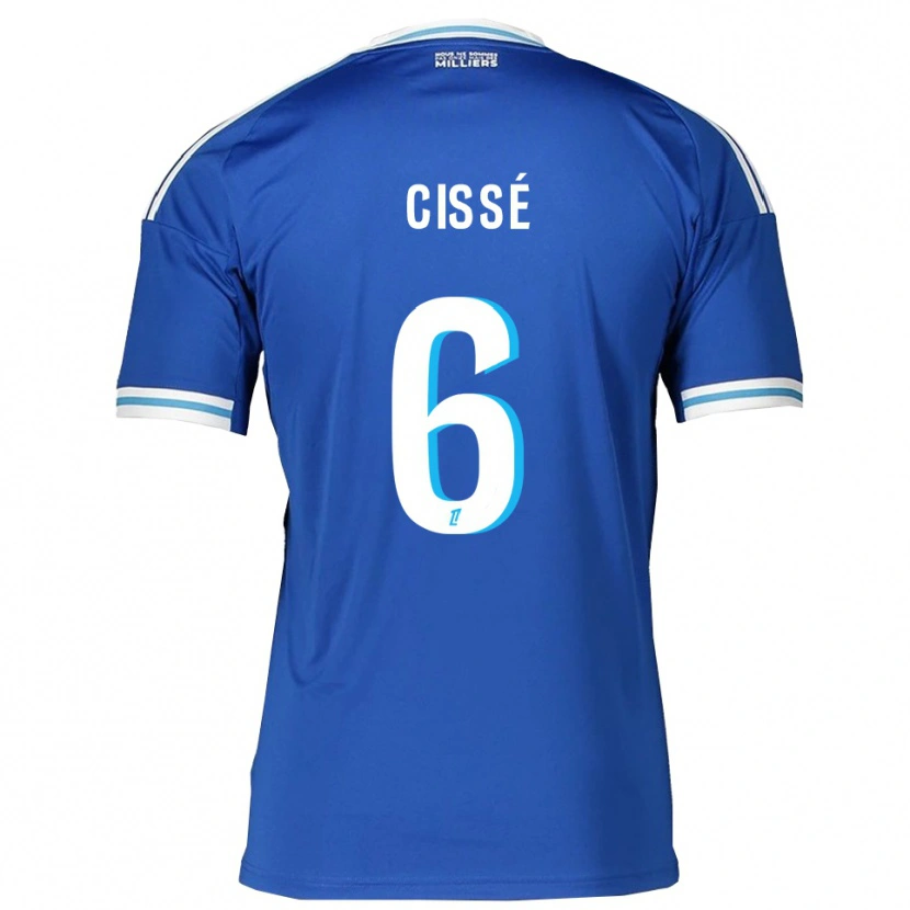 Danxen Børn Amadou Cissé #6 Blå Hvid Hjemmebane Spillertrøjer 2025/26 Trøje T-Shirt