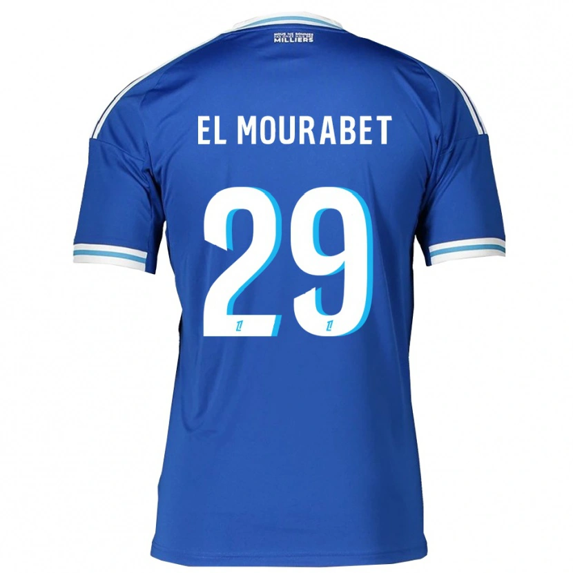 Danxen Børn Samir El Mourabet #29 Blå Hvid Hjemmebane Spillertrøjer 2025/26 Trøje T-Shirt