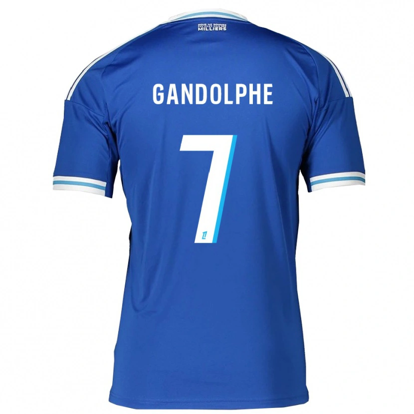 Danxen Børn Adrien Gandolphe #7 Blå Hvid Hjemmebane Spillertrøjer 2025/26 Trøje T-Shirt
