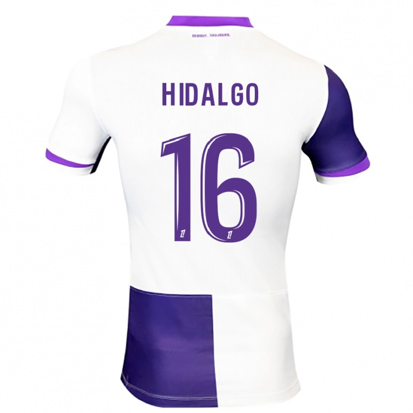 Danxen Børn Santiago Hidalgo #16 Lilla Hvid Hjemmebane Spillertrøjer 2025/26 Trøje T-Shirt