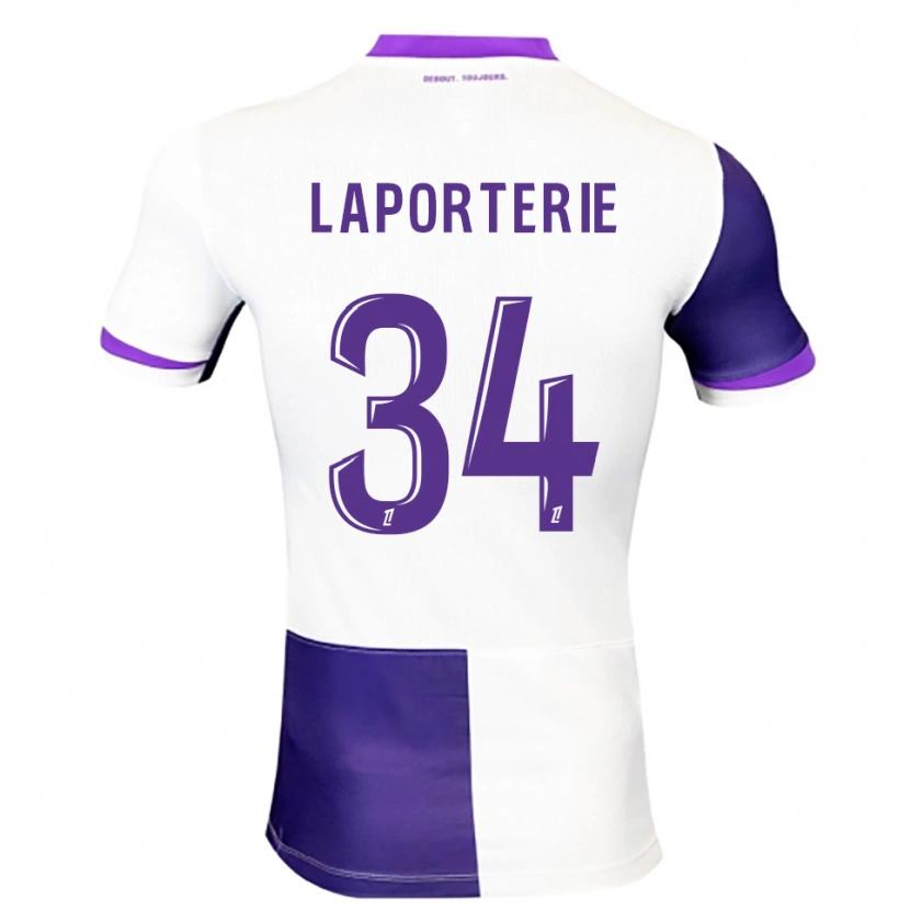 Danxen Børn Ambre Laporterie #34 Lilla Hvid Hjemmebane Spillertrøjer 2025/26 Trøje T-Shirt