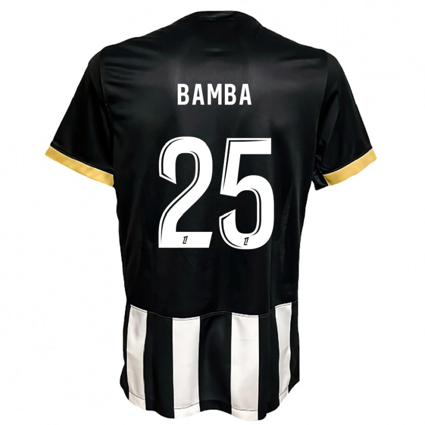Danxen Børn Abdoulaye Bamba #25 Sort Hvid Hjemmebane Spillertrøjer 2025/26 Trøje T-Shirt