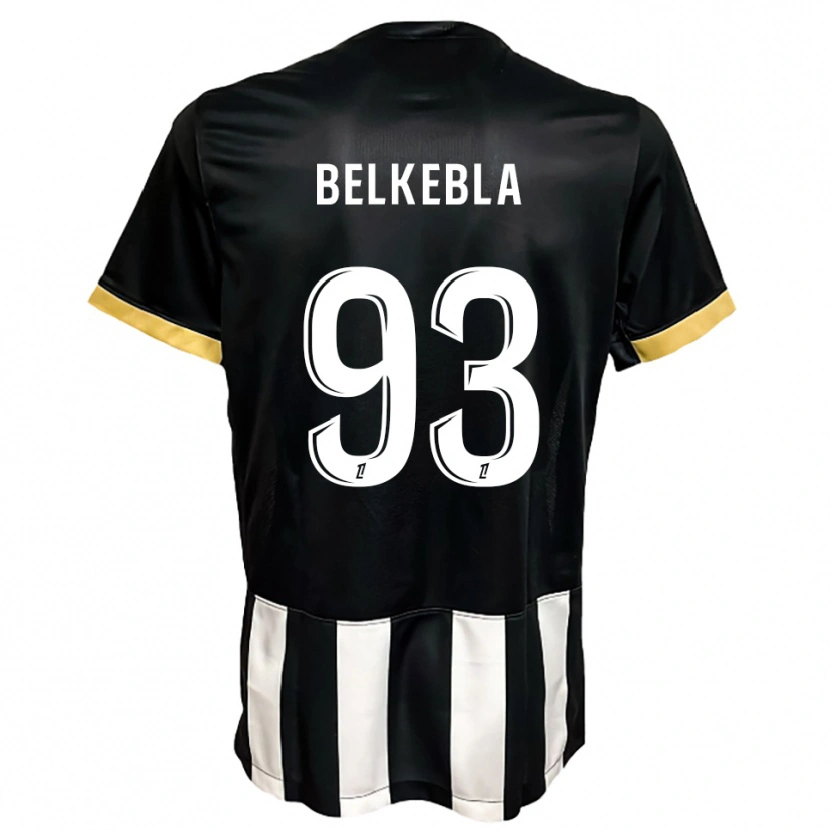 Danxen Børn Haris Belkebla #93 Sort Hvid Hjemmebane Spillertrøjer 2025/26 Trøje T-Shirt
