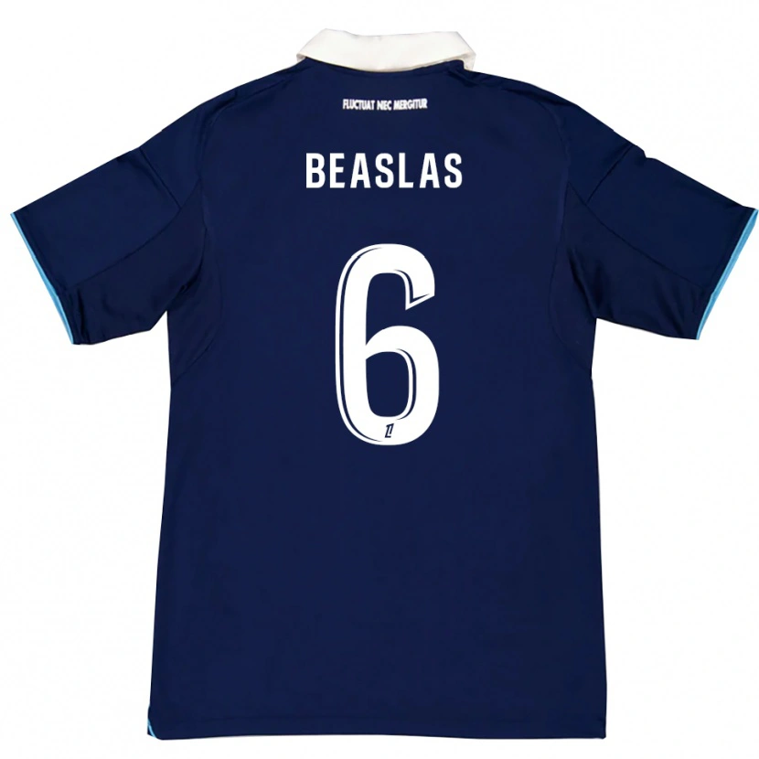 Danxen Børn Matéo Beaslas #6 Mørkeblå Hvid Hjemmebane Spillertrøjer 2025/26 Trøje T-Shirt