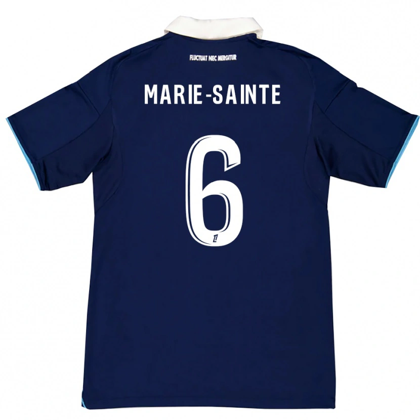 Danxen Børn Andrew Marie-Sainte #6 Mørkeblå Hvid Hjemmebane Spillertrøjer 2025/26 Trøje T-Shirt