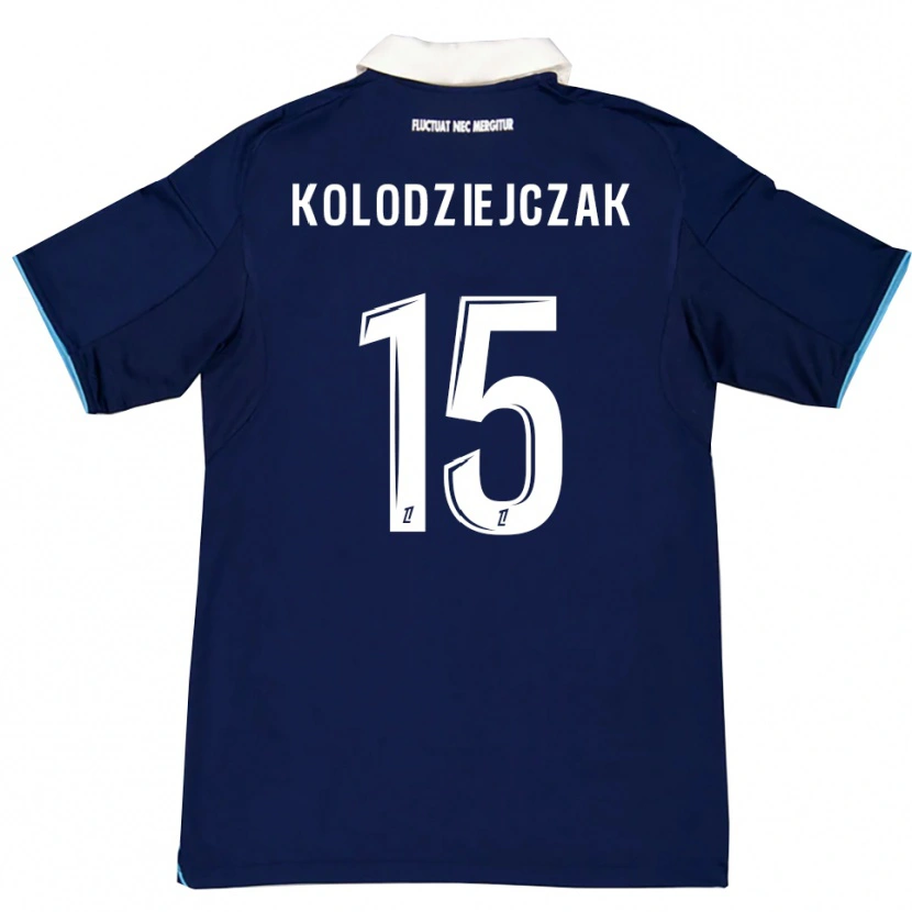 Danxen Børn Timothée Kolodziejczak #15 Mørkeblå Hvid Hjemmebane Spillertrøjer 2025/26 Trøje T-Shirt