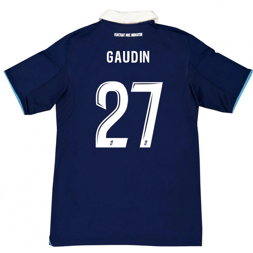 Danxen Børn Jules Gaudin #27 Mørkeblå Hvid Hjemmebane Spillertrøjer 2025/26 Trøje T-Shirt