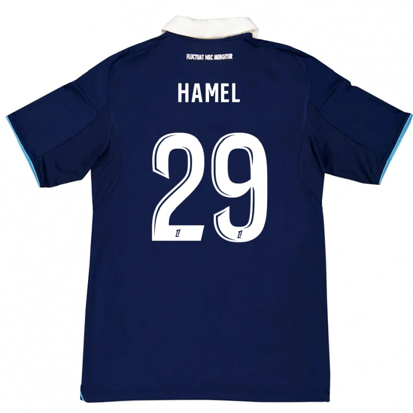 Danxen Børn Pierre-Yves Hamel #29 Mørkeblå Hvid Hjemmebane Spillertrøjer 2025/26 Trøje T-Shirt