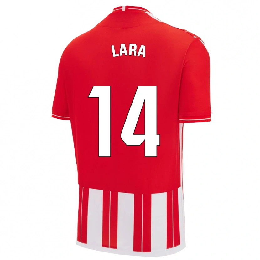 Danxen Børn Luis Lara #14 Rød Hvid Hjemmebane Spillertrøjer 2025/26 Trøje T-Shirt